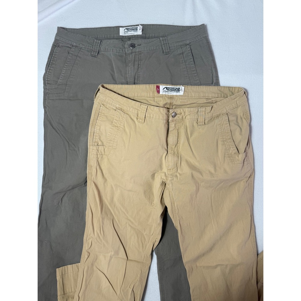 Mountain Khakis Slim Fit Pants Bundle 36x32 Khaki Olive Green Organic Cotton 2pk